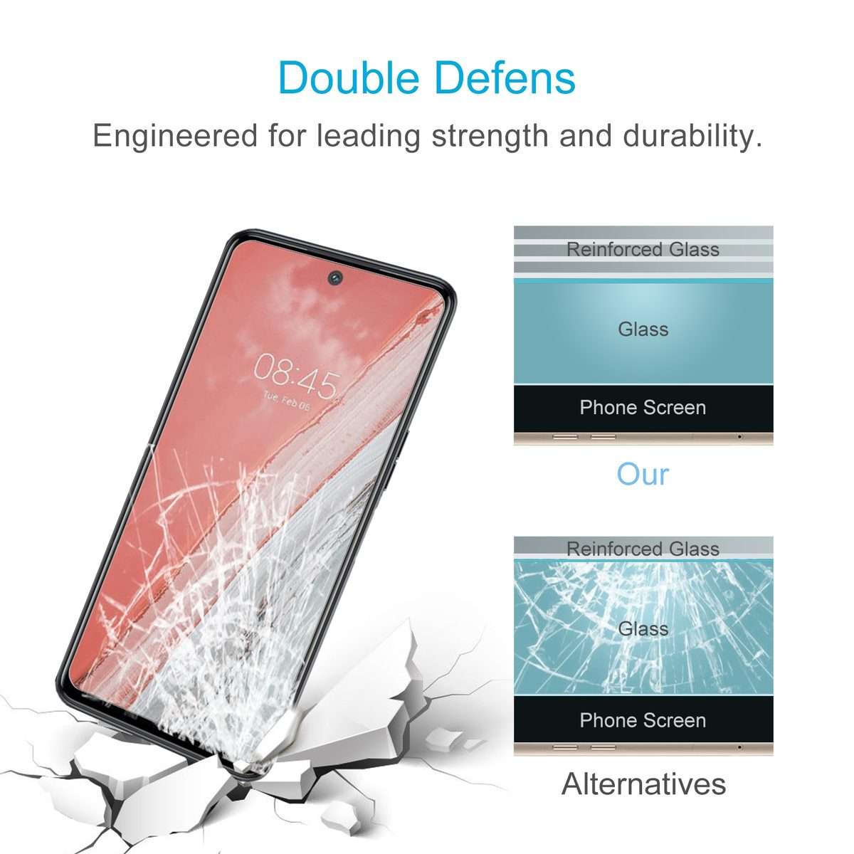50 PCS 0.26mm 9H 2.5D Tempered Glass Film For Tecno Spark 8 Pro
