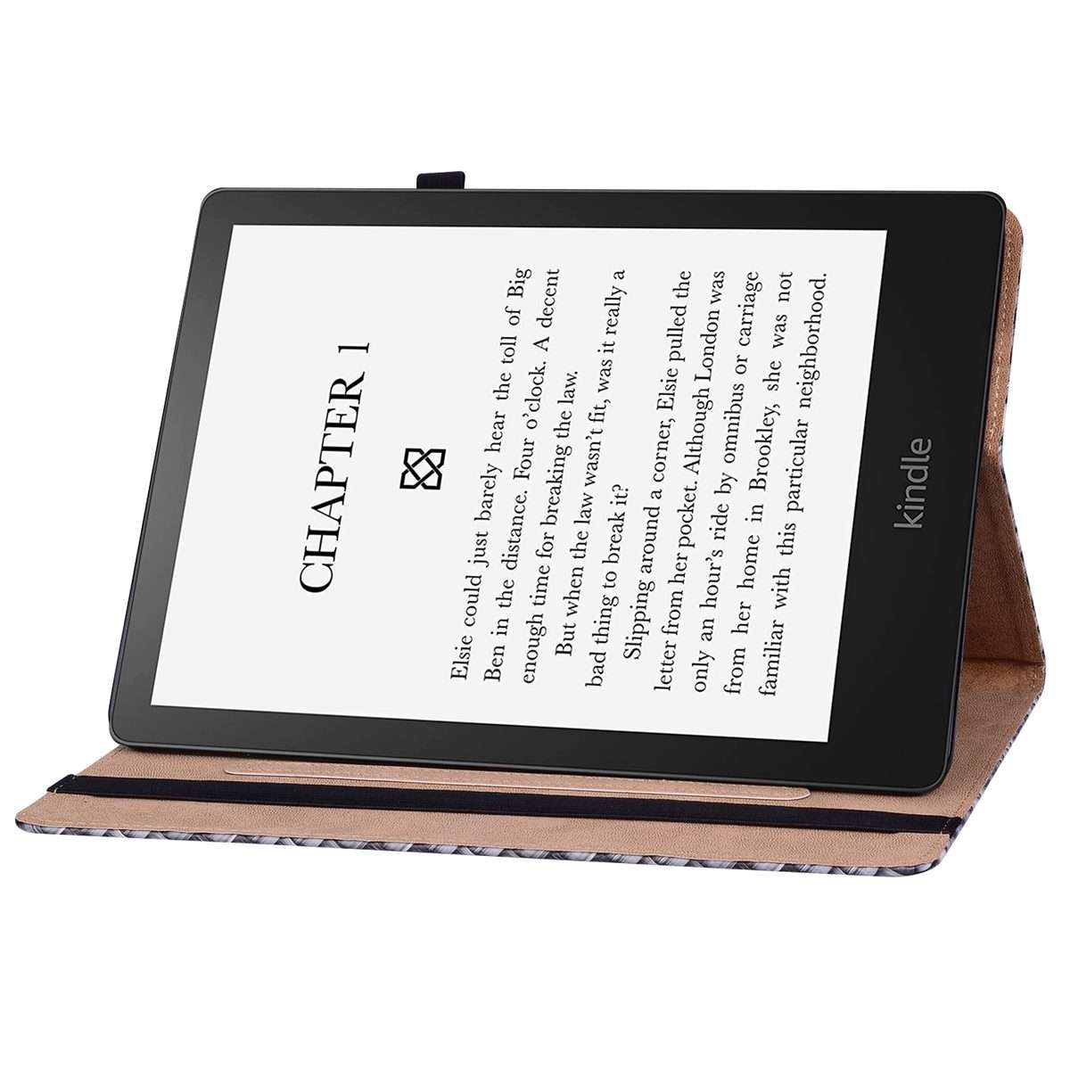 For Amazon Kindle Paperwhite 5 Color Weave Smart Leather Tablet Case(Black)