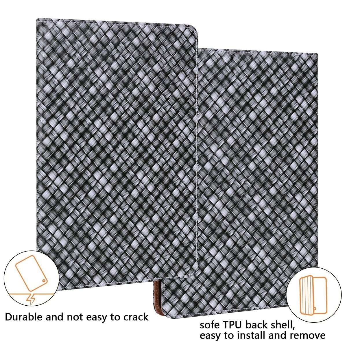 For Amazon Kindle Paperwhite 5 Color Weave Smart Leather Tablet Case(Black)