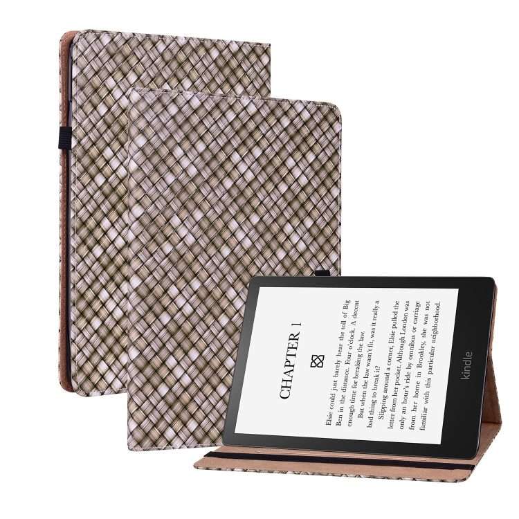 For Amazon Kindle Paperwhite 5 Color Weave Smart Leather Tablet Case(Brown)