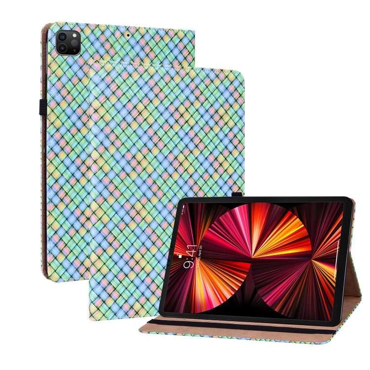 Color Weave Smart Leather Tablet Case For iPad Pro 11 2021 / 2020 / 2018 / Air 2020 10.9 (Rainbow)