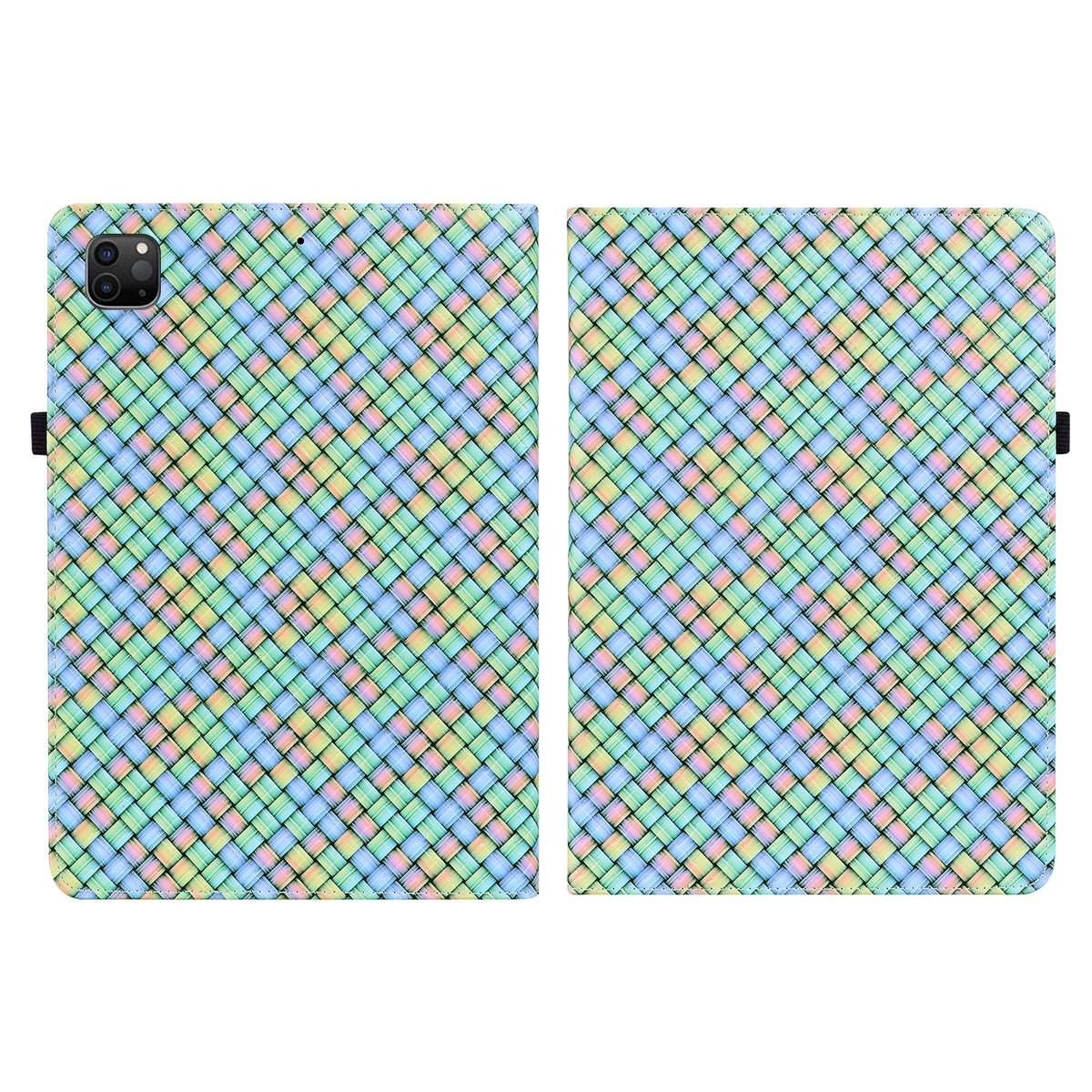 Color Weave Smart Leather Tablet Case For iPad Pro 11 2021 / 2020 / 2018 / Air 2020 10.9 (Rainbow)