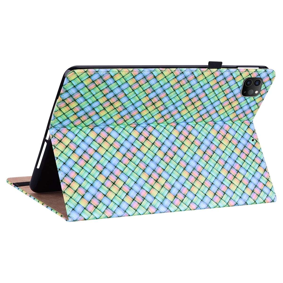 Color Weave Smart Leather Tablet Case For iPad Pro 11 2021 / 2020 / 2018 / Air 2020 10.9 (Rainbow)