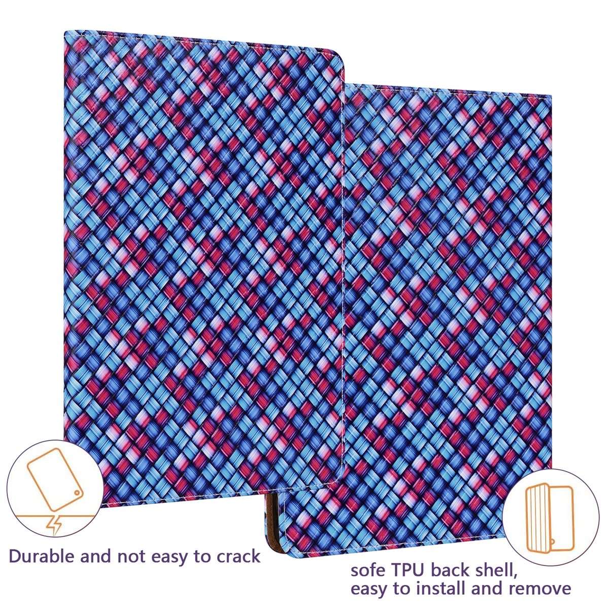 Color Weave Smart Leather Tablet Case For iPad Pro 11 2021 / 2020 / 2018 / Air 2020 10.9 (Blue)