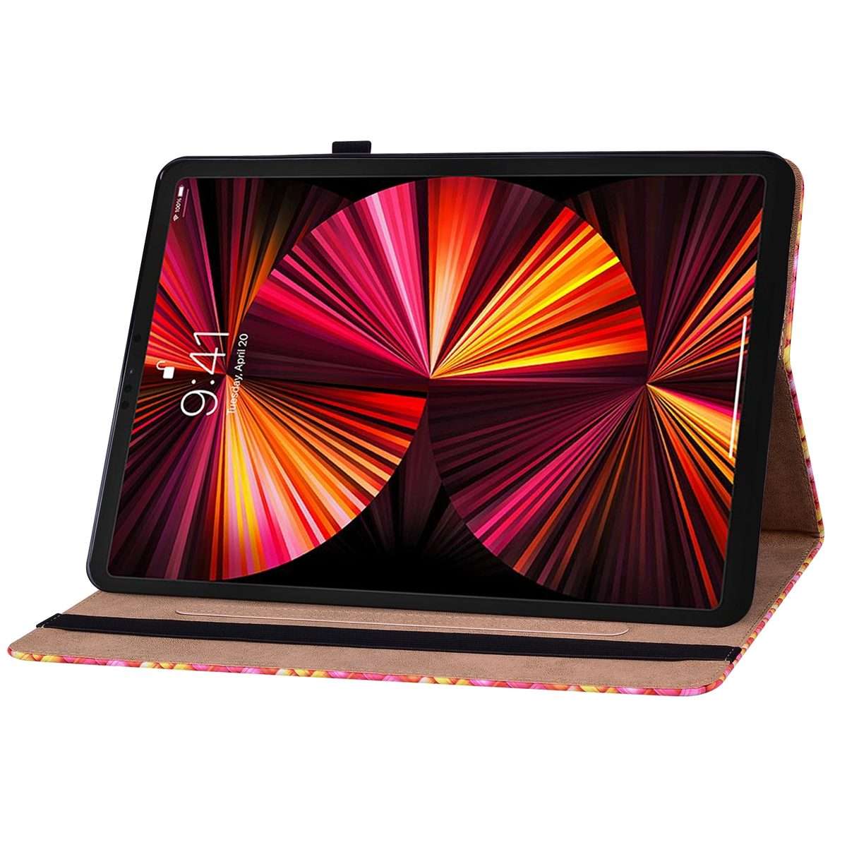 Color Weave Smart Leather Tablet Case For iPad Pro 11 2021 / 2020 / 2018 / Air 2020 ... (Rose Red)