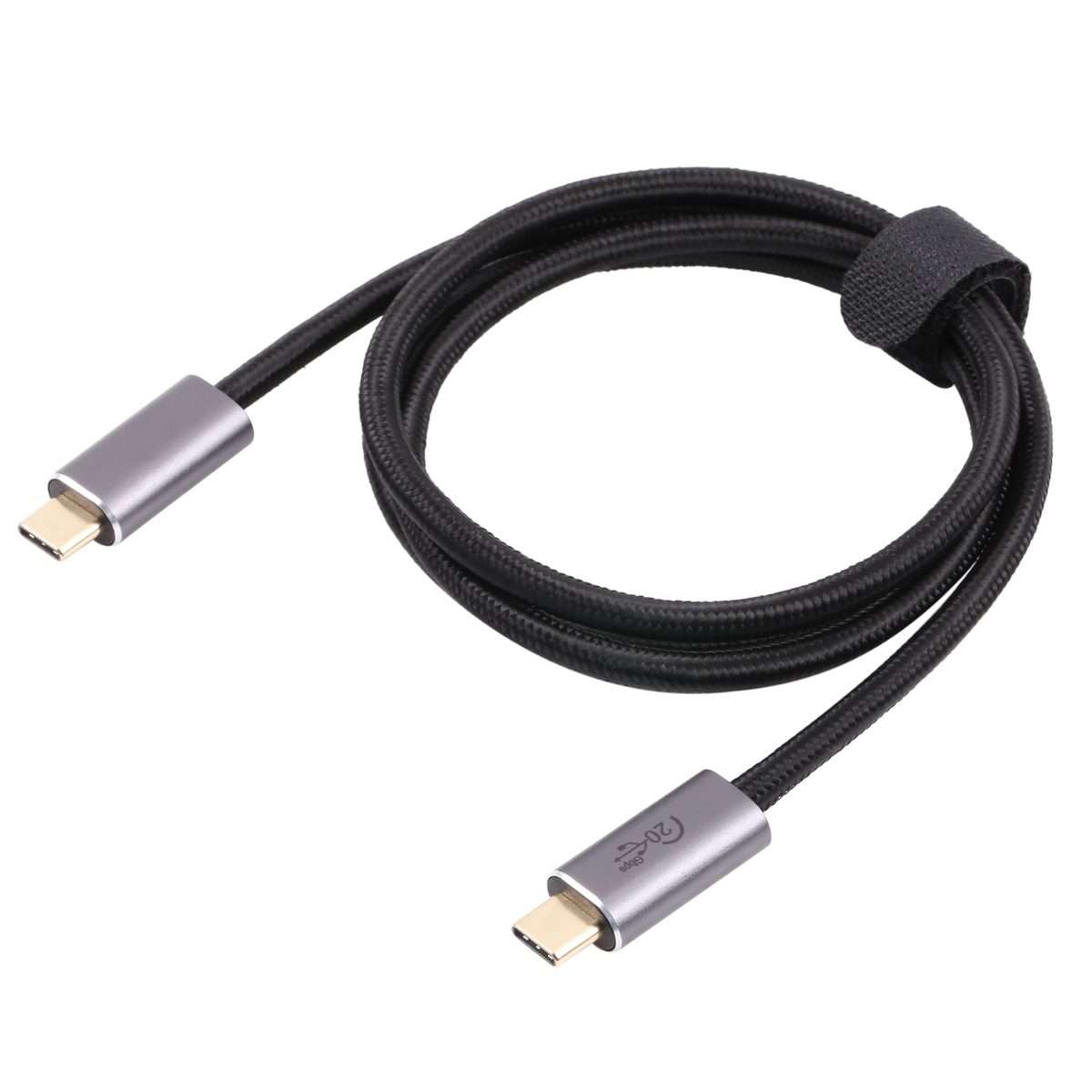 20Gbps USB 3.2 USB-C / Type-C Male to USB-C / Type-C Male Braided Data Cable, Cable Le ... (Black)