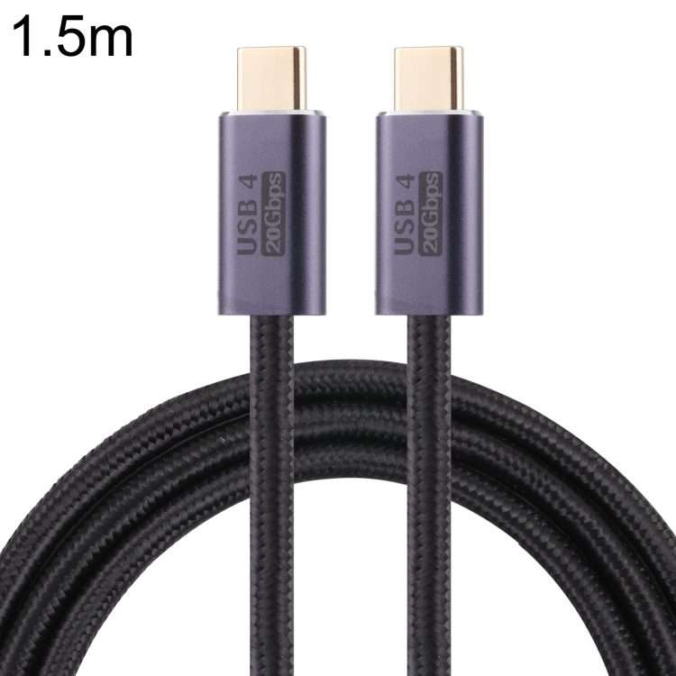 20Gbps USB 4 USB-C / Type-C Male to USB-C / Type-C Male Braided Data Cable, Cable Leng ... (Black)