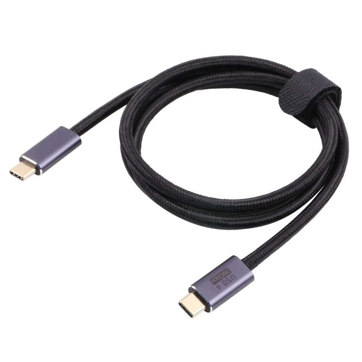 20Gbps USB 4 USB-C / Type-C Male to USB-C / Type-C Male Braided Data Cable, Cable Leng ... (Black)
