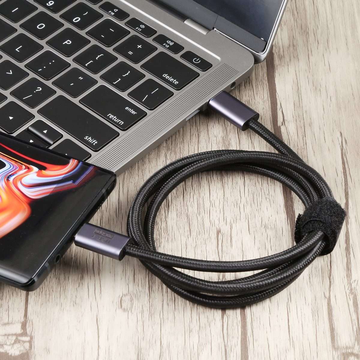 20Gbps USB 4 USB-C / Type-C Male to USB-C / Type-C Male Braided Data Cable, Cable Leng ... (Black)