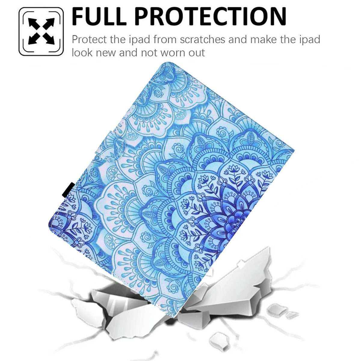 For 8 inch Tablet Electric Pressed TPU Leather Tablet Case(Green Flower)