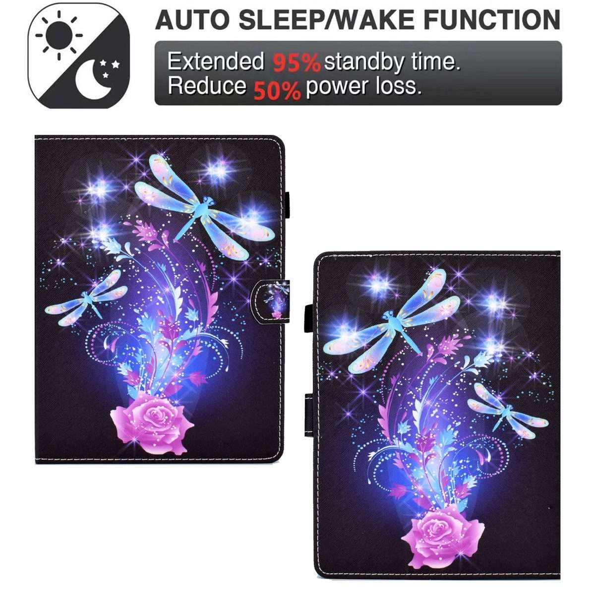 For 8 inch Tablet Electric Pressed TPU Leather Tablet Case(Butterfly)