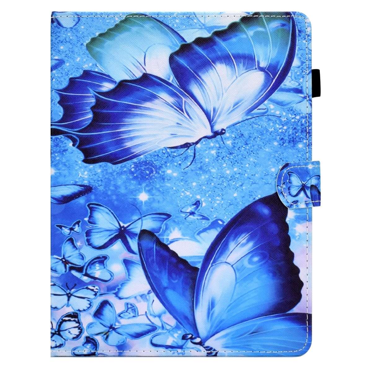 For 10 inch Tablet Sewing Pen Slot Leather Tablet Case(Butterflies)