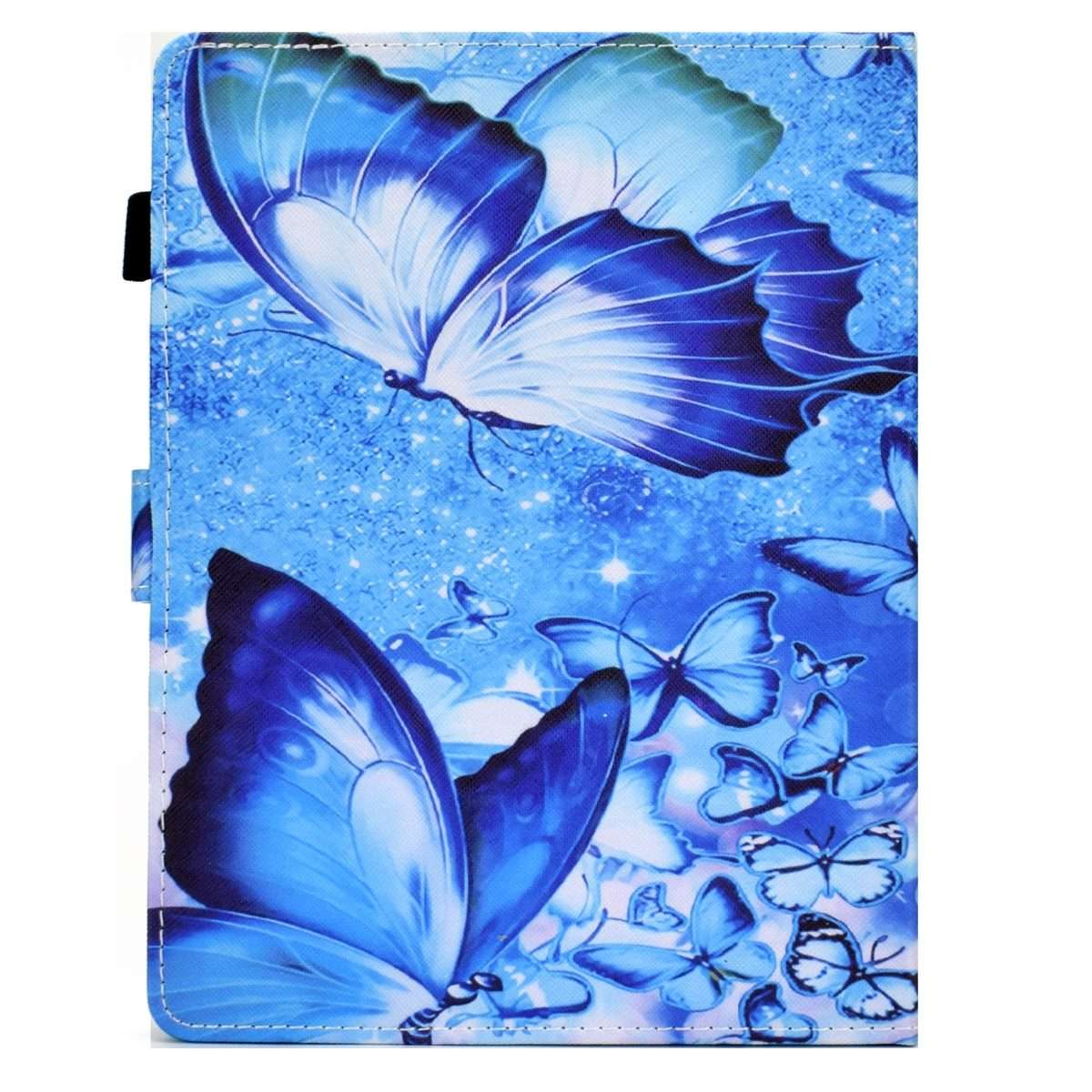 For 10 inch Tablet Sewing Pen Slot Leather Tablet Case(Butterflies)