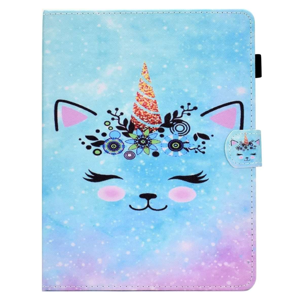 For 10 inch Tablet Sewing Pen Slot Leather Tablet Case(Wildebeest)