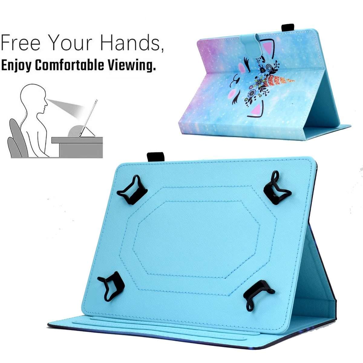 For 10 inch Tablet Sewing Pen Slot Leather Tablet Case(Wildebeest)