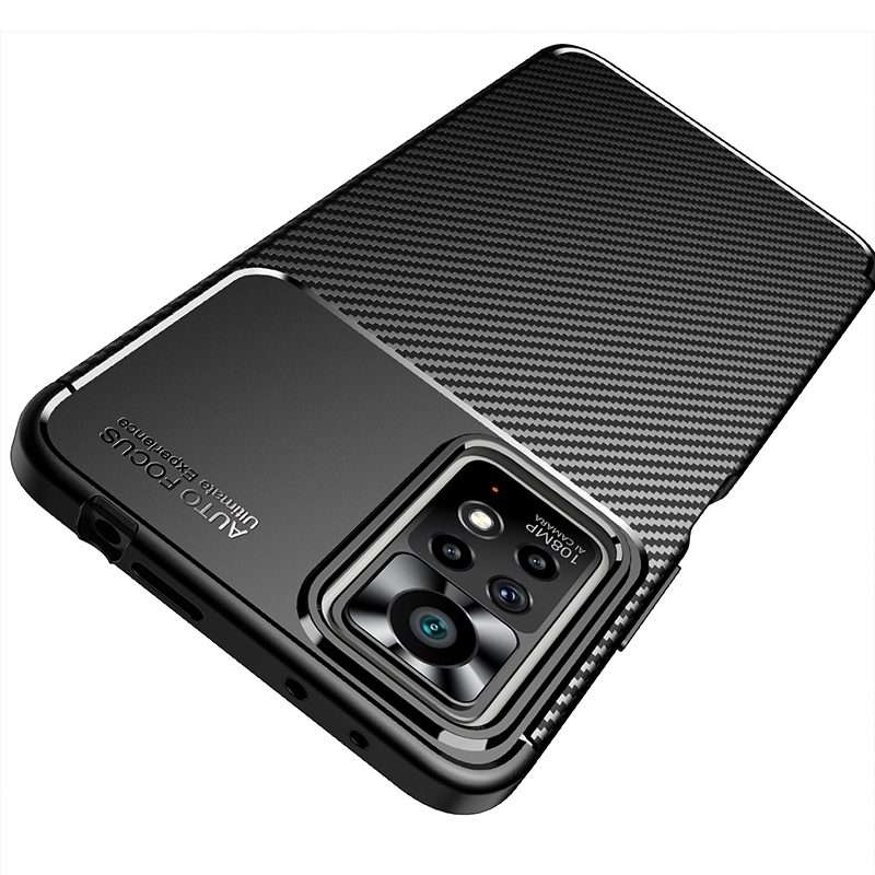 For Xiaomi Redmi Note 11 Pro Overseas Version Carbon Fiber Texture Shockproof TPU Phon ... (Black)