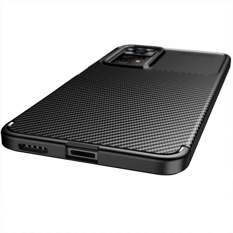 For Xiaomi Redmi Note 11 Pro Overseas Version Carbon Fiber Texture Shockproof TPU Phon ... (Black)