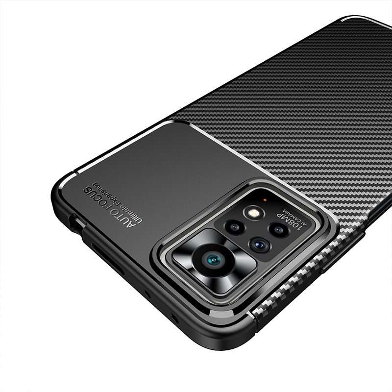 For Xiaomi Redmi Note 11 Pro Overseas Version Carbon Fiber Texture Shockproof TPU Phon ... (Black)