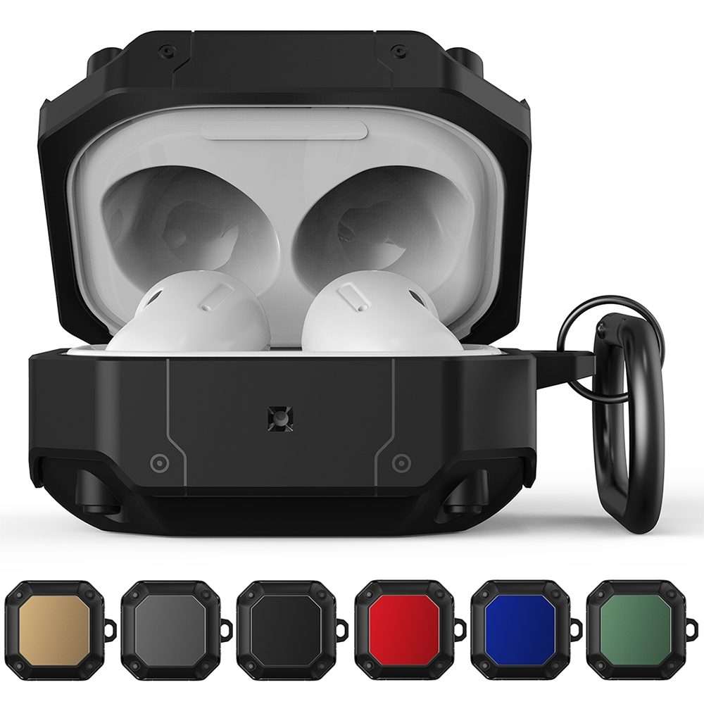 For Samsung Galaxy Buds 2 / Buds Pro / Buds Live / Buds 2 Pro Mecha Hardware TPU Earphon ... (Red)
