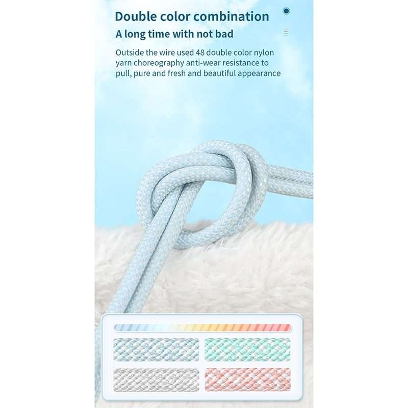 27W PD USB-C / Type-C to 8 Pin Fast Charging Braided Data Cable, Cable Length: 1m(Green)