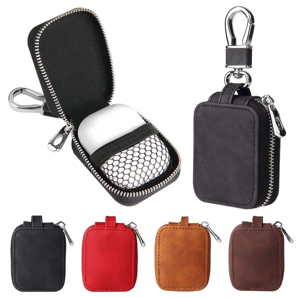 Leather Earphone Protective Case with Hook For Airpods 3 / Airpods Pro / Airpods 1 / 2(Coffee)