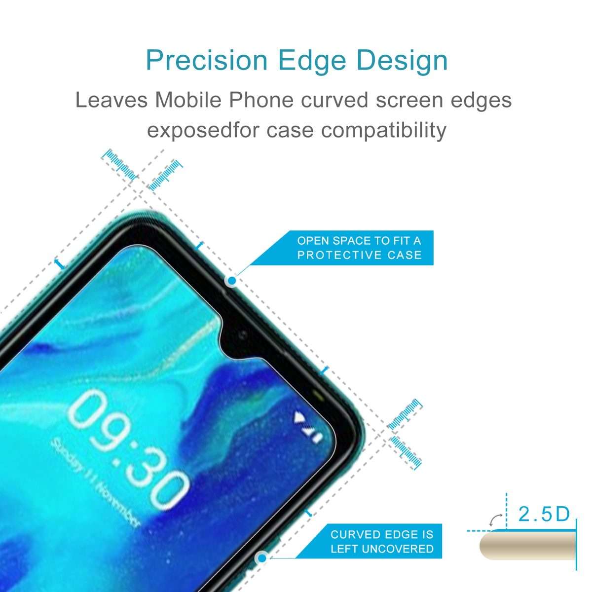 50 PCS 0.26mm 9H 2.5D Tempered Glass Film For Tecno Pop 5P