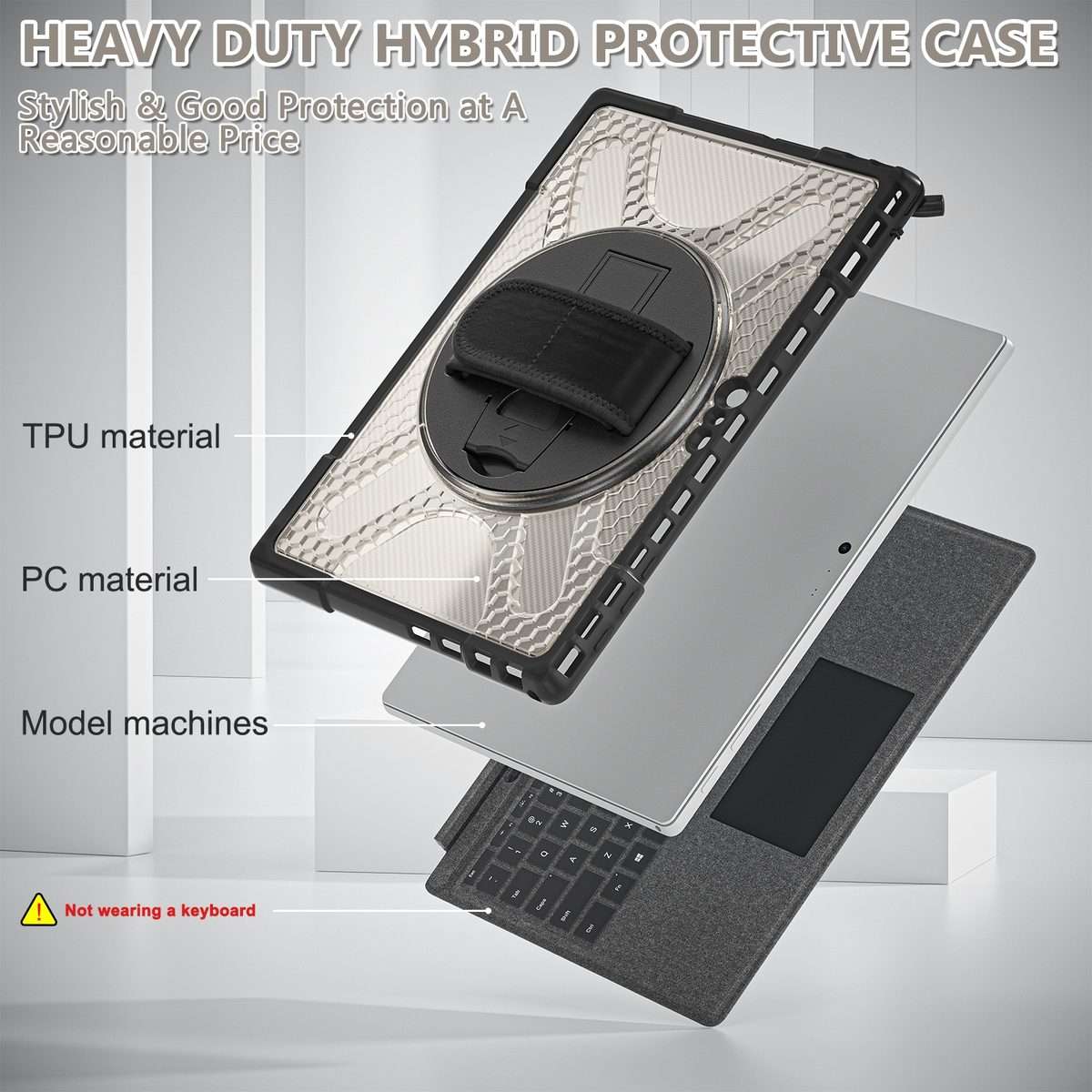 For MicroSoft Surface Pro 4 / 5 / 6 / 7 TPU + PC Tablet Case(Tea Color)