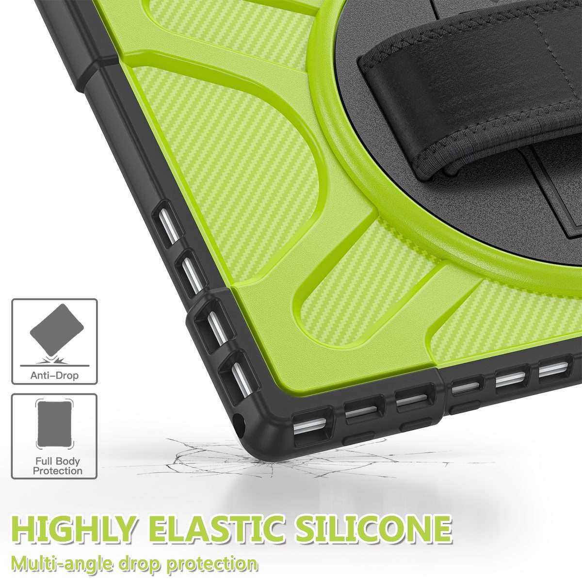 For MicroSoft Surface Pro 4 / 5 / 6 / 7 TPU + PC Tablet Case(Yellow Green)