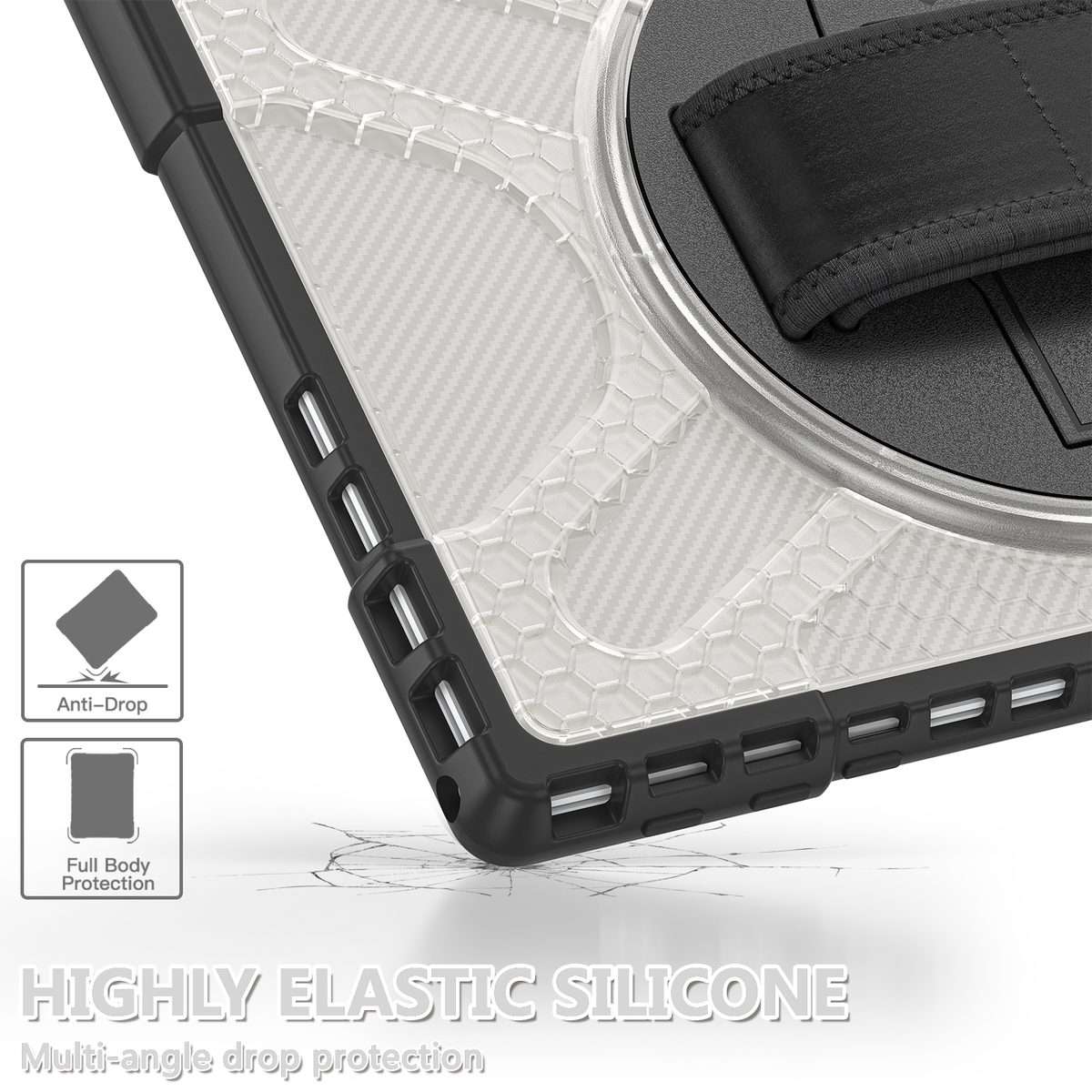 For MicroSoft Surface Pro 4 / 5 / 6 / 7 TPU + PC Tablet Case(Transparent)
