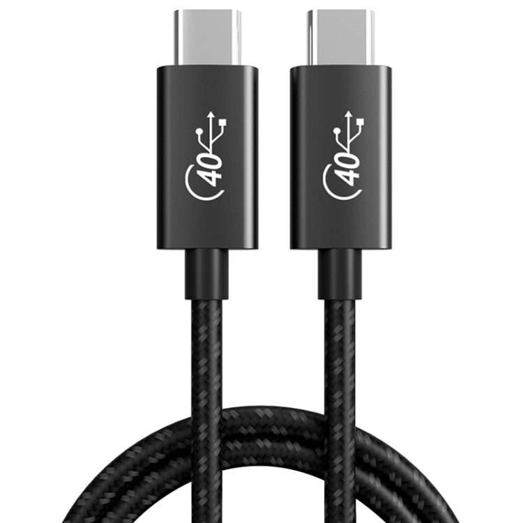 PD 100W USB-C / Type-C to USB-C / Type-C Compatible Thunderbolt 4 Full-f ... (Black and Grey Mesh)