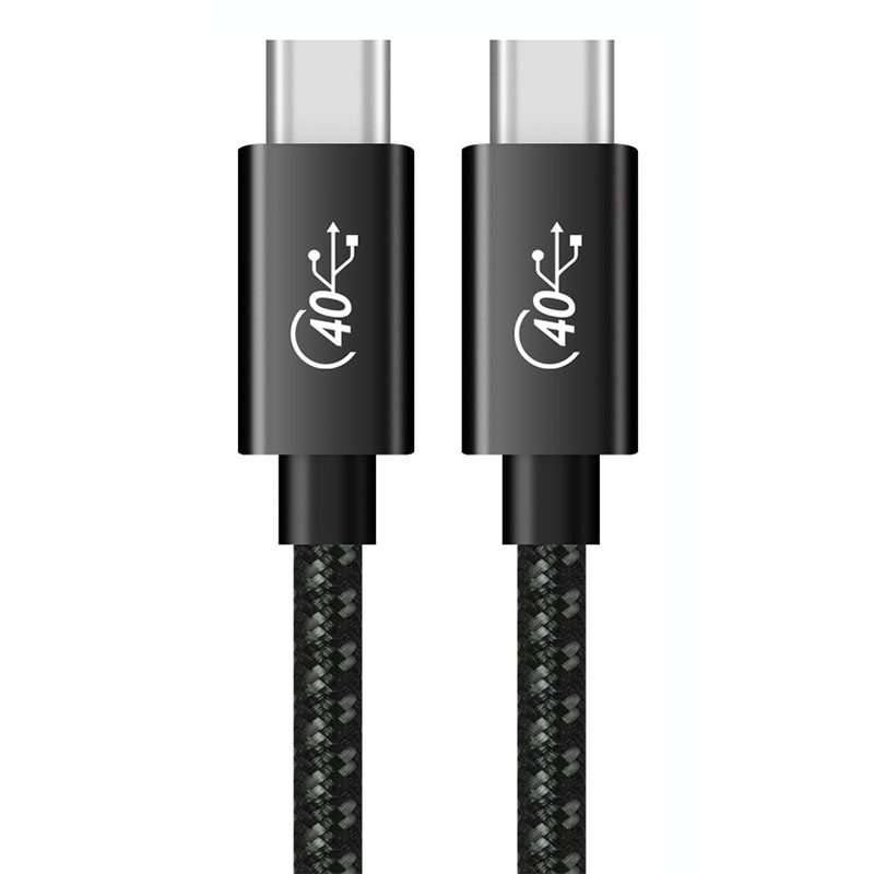 PD 100W USB-C / Type-C to USB-C / Type-C Compatible Thunderbolt 4 Full-f ... (Black and Grey Mesh)