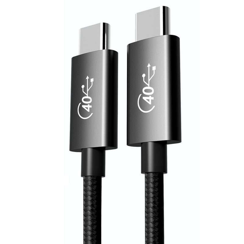 PD 100W USB-C / Type-C to USB-C / Type-C Compatible Thunderbolt 4 Full-function D ... (Black Mesh)