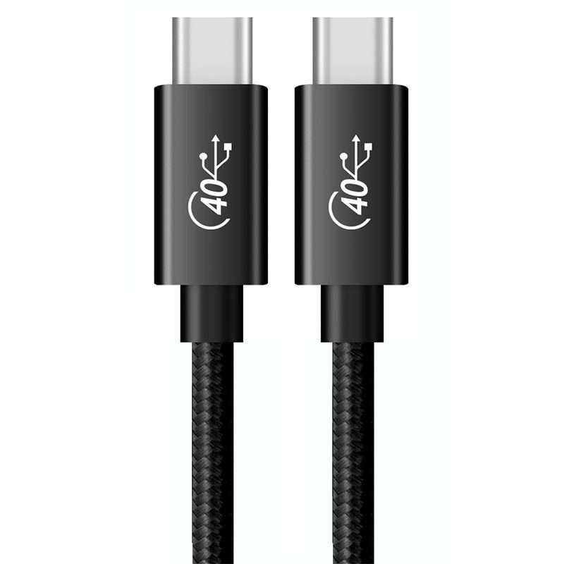 PD 100W USB-C / Type-C to USB-C / Type-C Compatible Thunderbolt 4 Full-function D ... (Black Mesh)