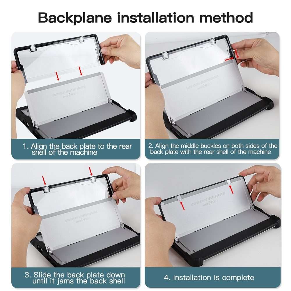 For MicroSoft Surface Pro 4 / 5 / 6 / 7 / 7+ Acrylic Transparent Hand Shoulder Strap Laptop Case
