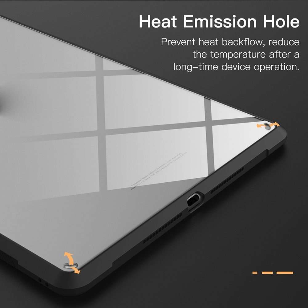 PC+TPU Transparent Shockproof Tablet Case For iPad Pro 11 inch 2018(Black)
