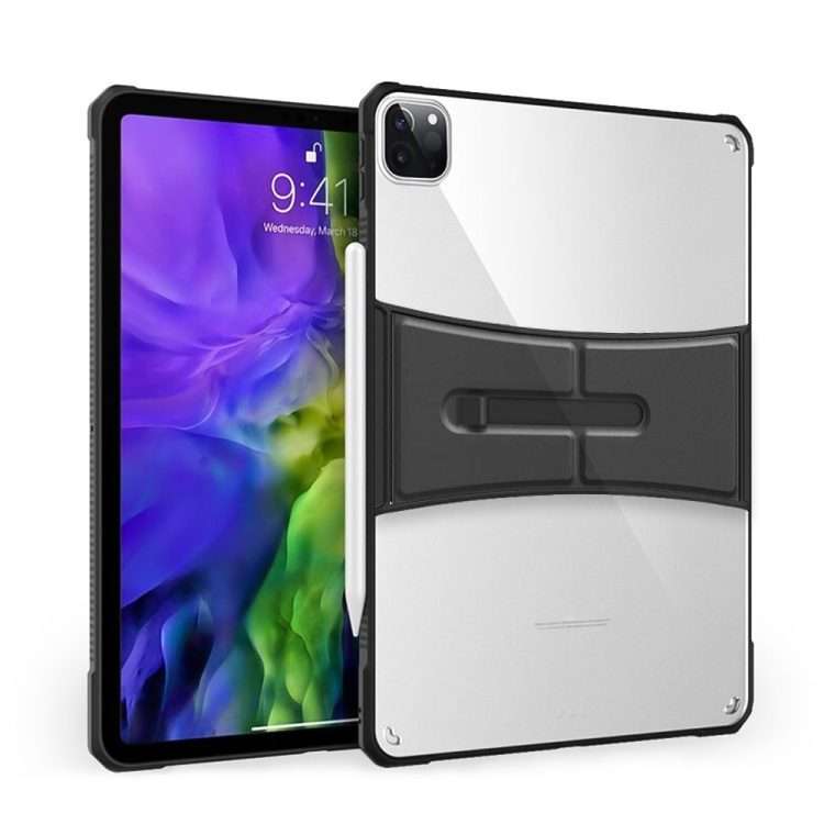 For iPad Pro 11 2022 / 2021 PC+TPU Transparent Holder Tablet Case(Black)