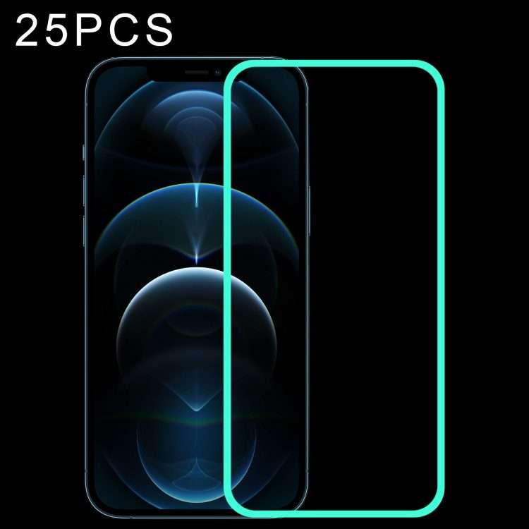 For iPhone 12 Pro Max 25pcs Luminous Shatterproof Airbag Tempered Glass Film