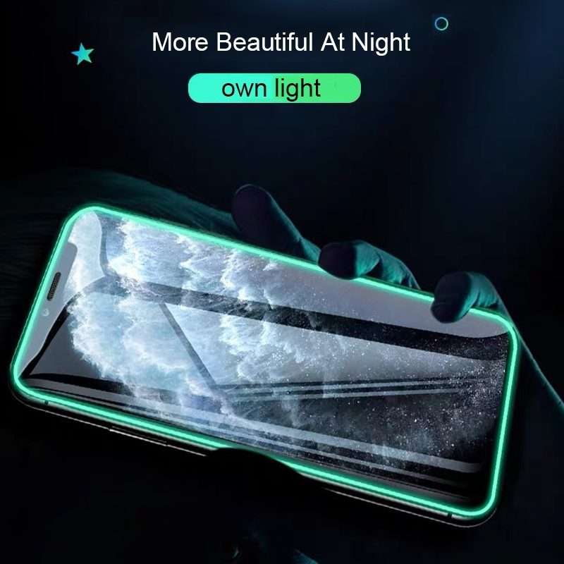For iPhone 12 Pro Max 25pcs Luminous Shatterproof Airbag Tempered Glass Film