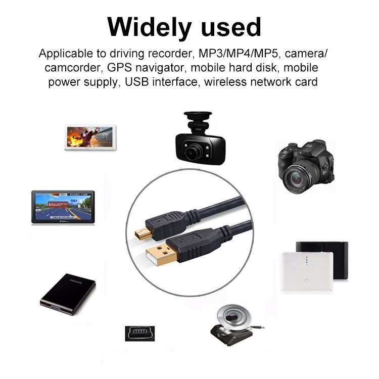 1.5m Mini 5 Pin to USB 2.0 Camera Extension Data Cable