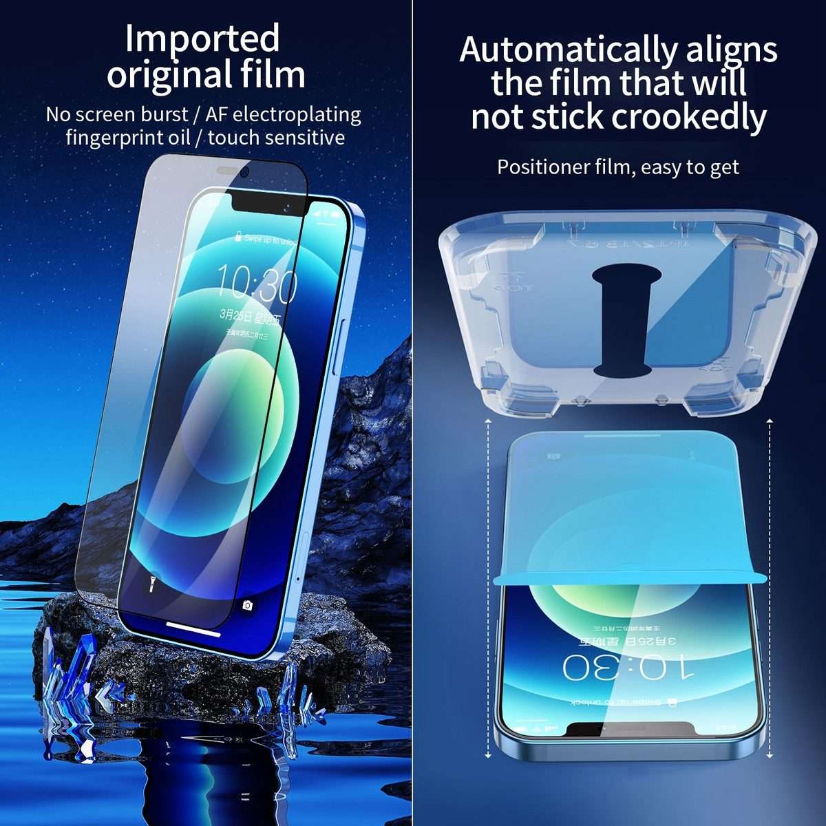 For iPhone 13 Pro Max 25pcs Fast Attach Dust-proof Anti-static Tempered Glass Film
