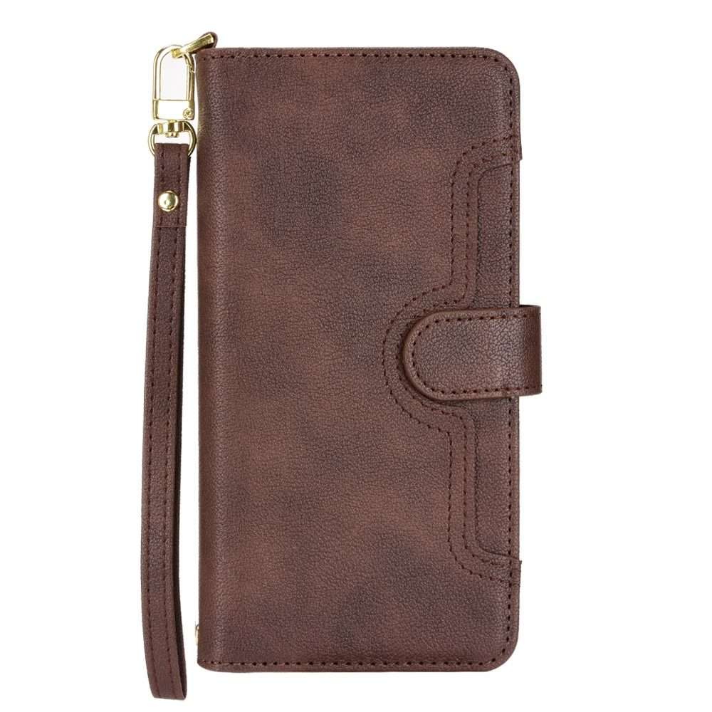 For TCL 20 Pro 5G Litchi Texture Zipper Leather Phone Case(Brown)