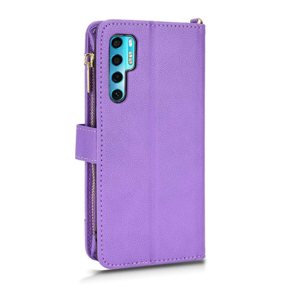 For TCL 20 Pro 5G Litchi Texture Zipper Leather Phone Case(Purple)