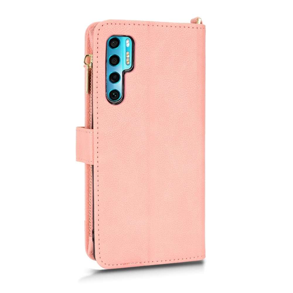 For TCL 20 Pro 5G Litchi Texture Zipper Leather Phone Case(Pink)