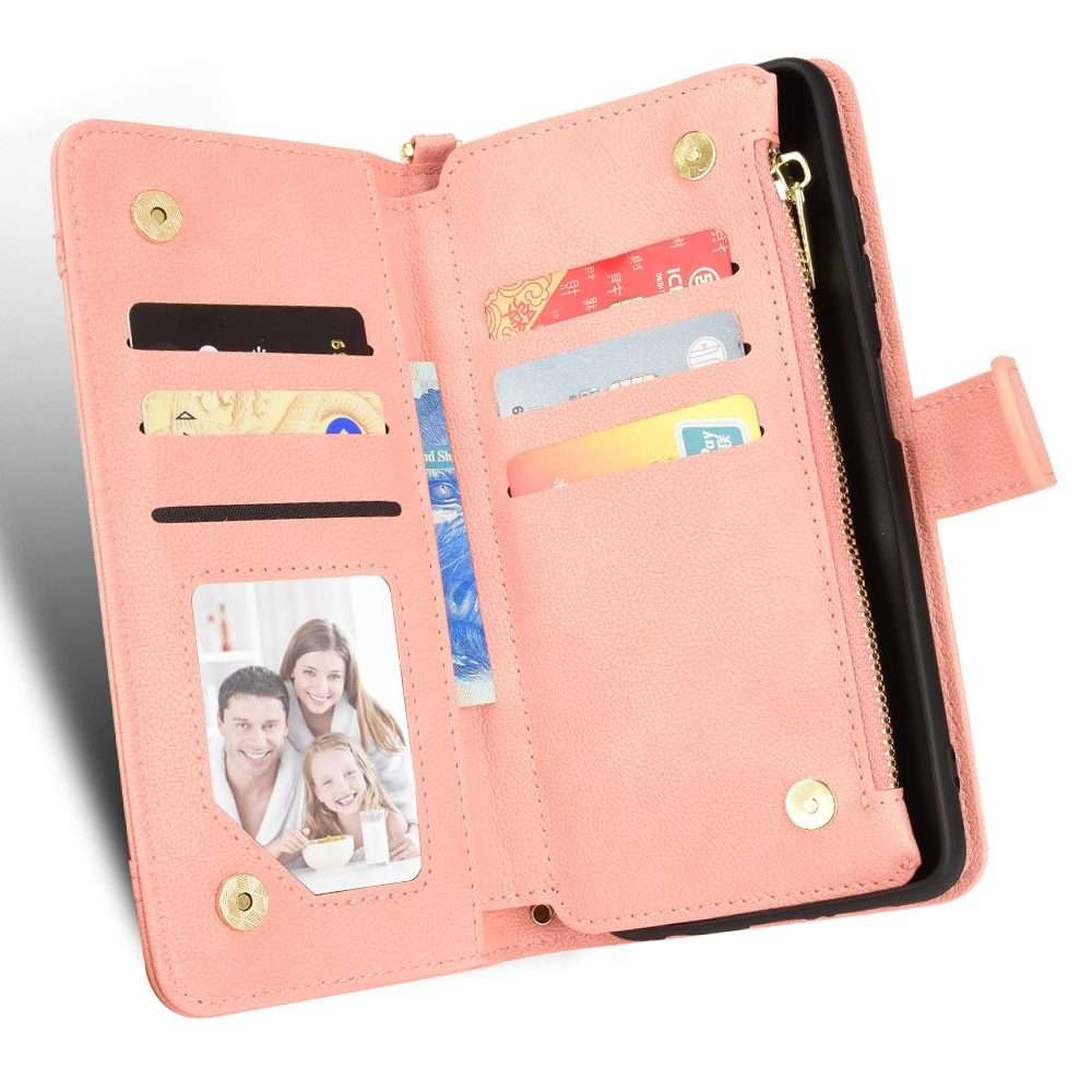 For TCL 20 Pro 5G Litchi Texture Zipper Leather Phone Case(Pink)