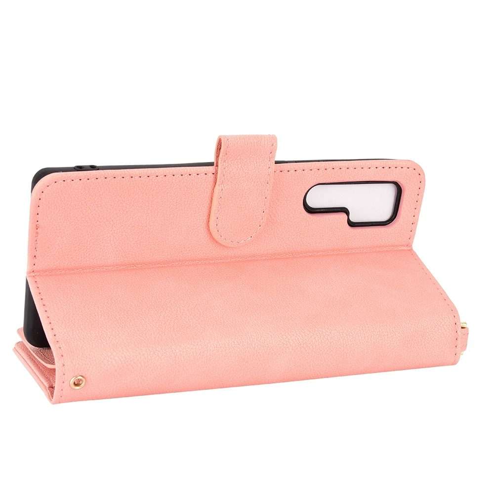 For TCL 20 Pro 5G Litchi Texture Zipper Leather Phone Case(Pink)