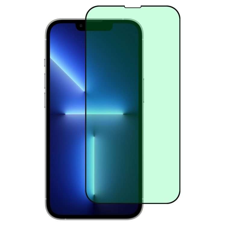 For iPhone 17e / 16e / 13 / 13 Pro Green Light Eye Protection Tempered Glass Film