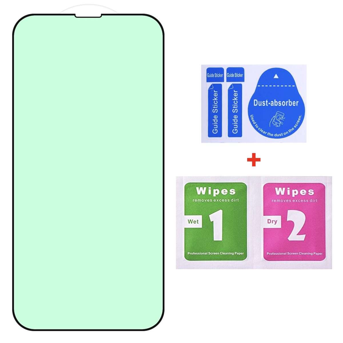 For iPhone 17e / 16e / 13 / 13 Pro Green Light Eye Protection Tempered Glass Film