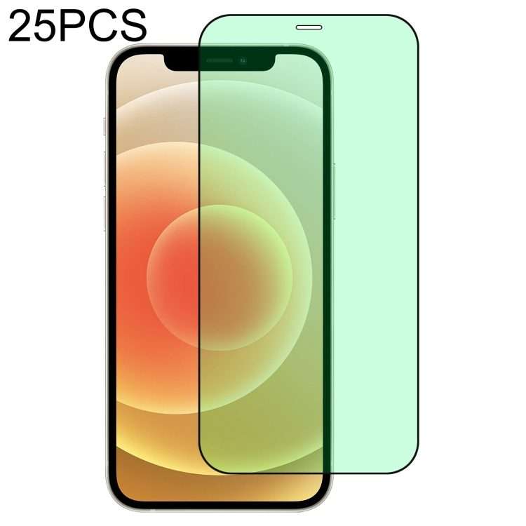 For iPhone 12 / 12 Pro 25pcs Green Light Eye Protection Tempered Glass Film