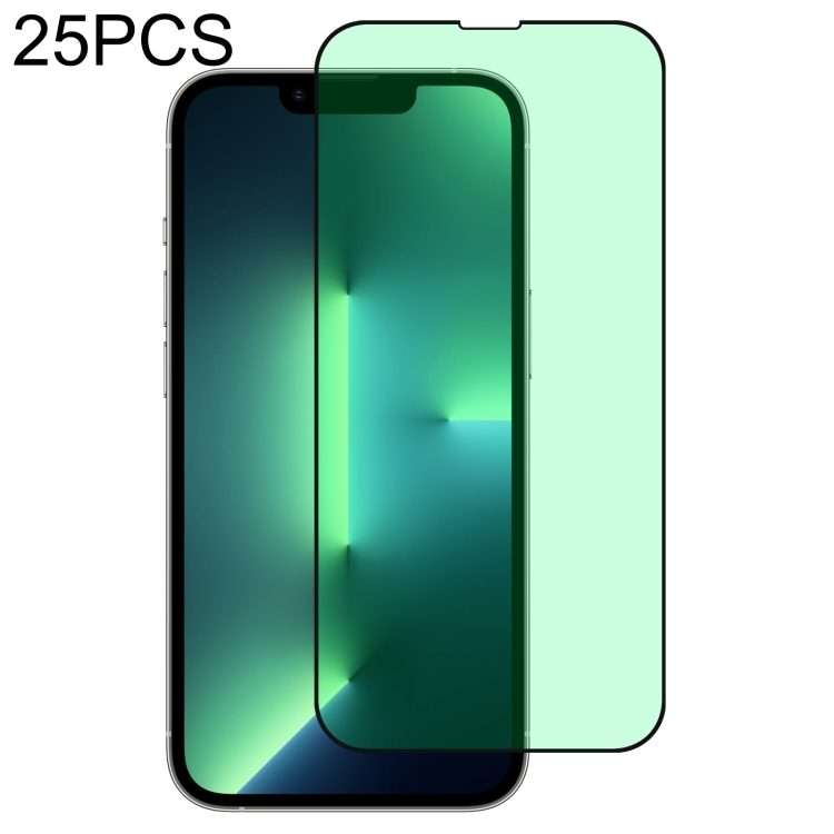 For iPhone 13 Pro Max 25pcs Green Light Eye Protection Tempered Glass Film