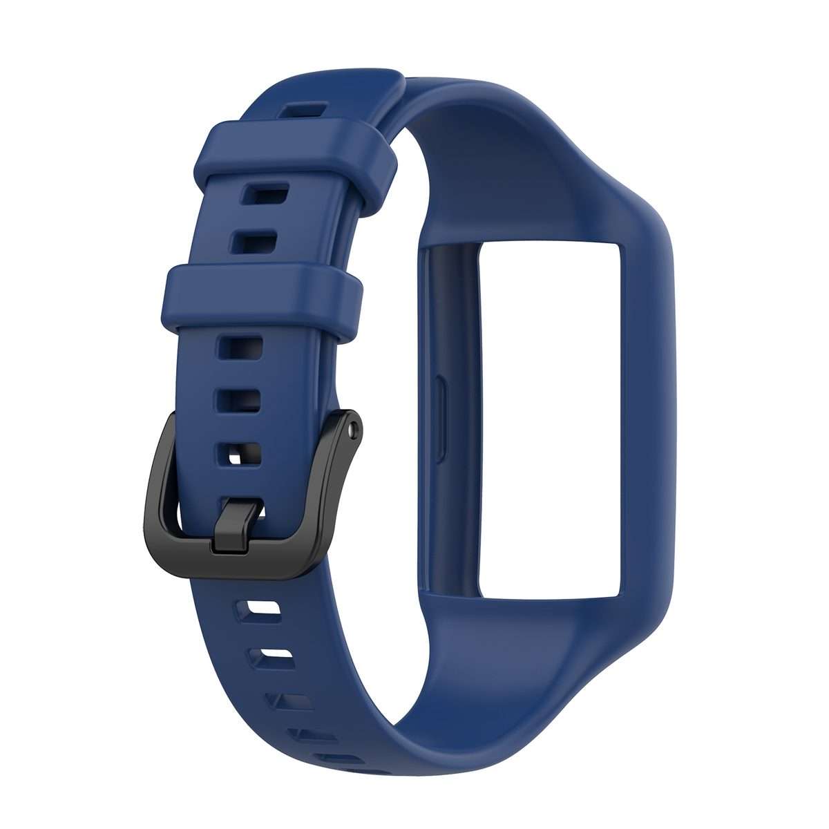 For Huawei Band 7 / 6 Pro / 6 / Honor Band 7 / 6 Universal Integrated Silicone Wat ... (Navy Blue)